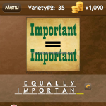 Level Variety 2 35 Equally important